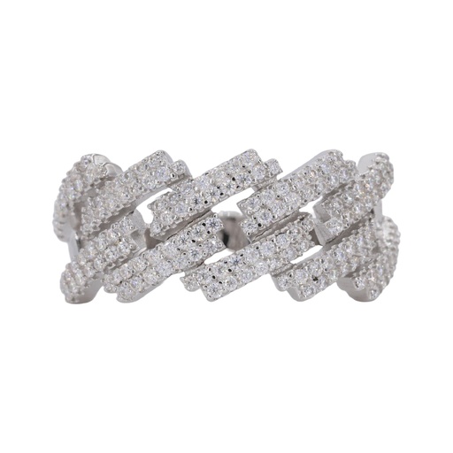  Round Cut Diamond Iced Out Squared Cuban Band For Men