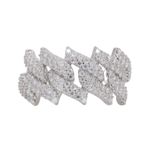 Round Cut Diamond Iced Out Spiked Cuban Band For Men