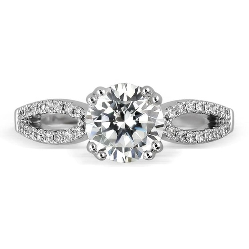 Round Cut Diamond Split Shank Anniversary Ring for Women