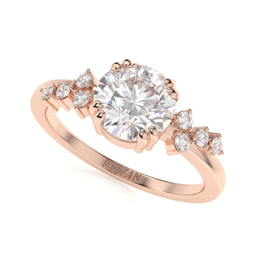 Round Cut Diamond Cluster Style Engagement Ring for Women