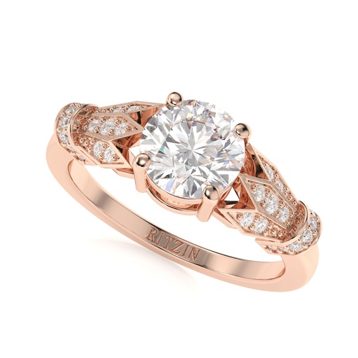 Round Cut Diamond Unique Style Engagement Ring For Women