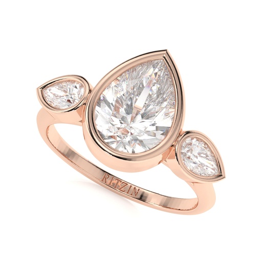 Pear Cut Diamond 3 Stone Engagement Ring For Women