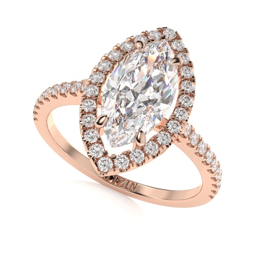 Marquise Cut Diamond Halo Style Engagement Ring for Women