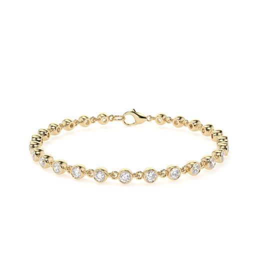 Round Cut Diamond Sterling Silver Dainty Bracelet For Her
