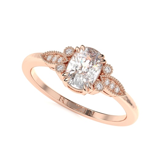 Elongated Cushion Cut Diamond Cluster Style Engagement Ring for Women