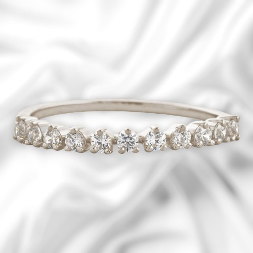 Round Cut Diamond Half Eternity Wedding Band For Women