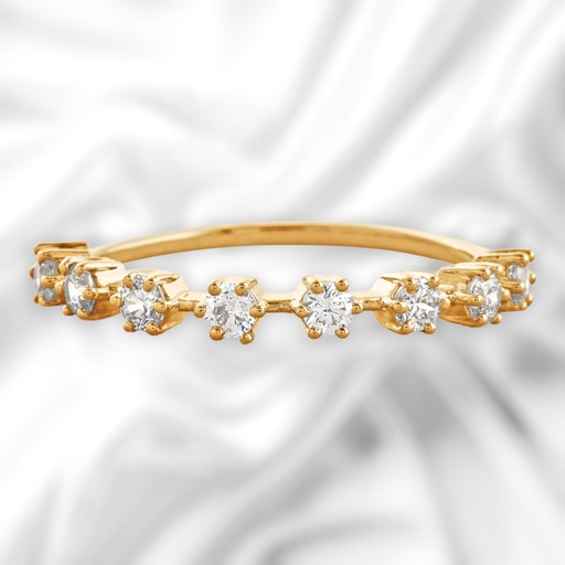 Round Cut Diamond Half Eternity Wedding Band For Women