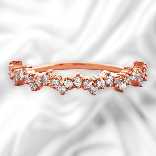 Round Cut Diamond Half Eternity Wedding Band For Women