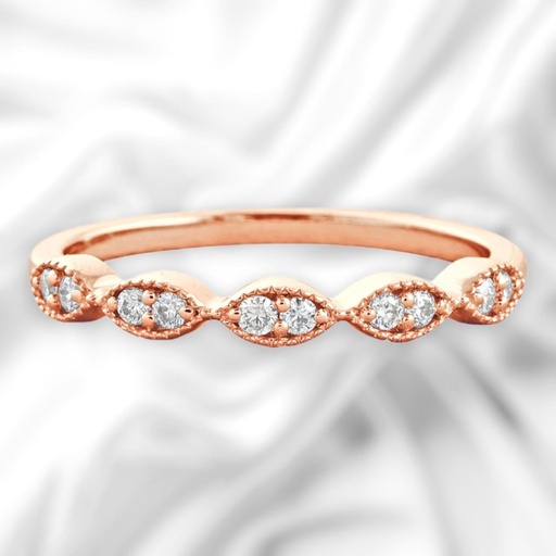 Round Cut Diamond Half Eternity Wedding Band For Women