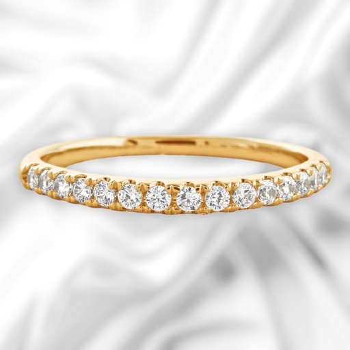 Round Cut Diamond Half Eternity Wedding Band For Women