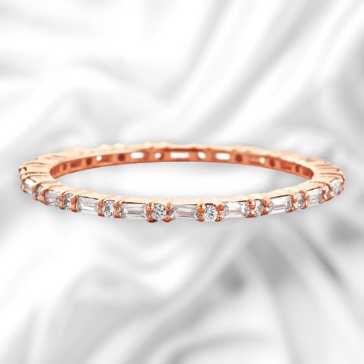 Round And Baguette Cut Diamond Eternity Wedding Band For Women