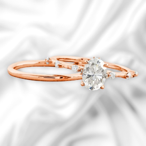 Oval Cut Diamond Unique And Simple Bridal Set Wedding Ring for Women