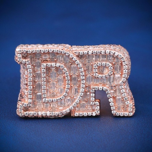 Customized letter hip hop ring vvs clarity diamond for unique and stylish creation