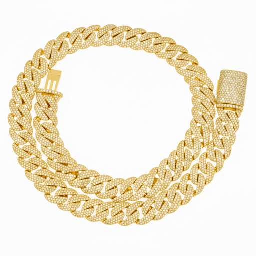 24 inch 22 mm hip hop cuban diamond chain for men d color vvs clarity