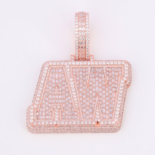 Custom rose gold letter hip hop diamond pendant for unisex