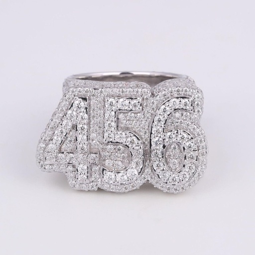 Custom made numeric count hip hop engraved brilliant round diamonds iced out for men