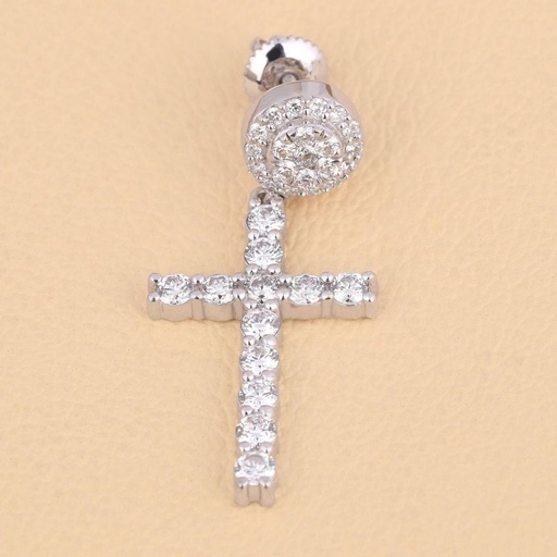 Mens one sided diamond earrings for luxury christian cross