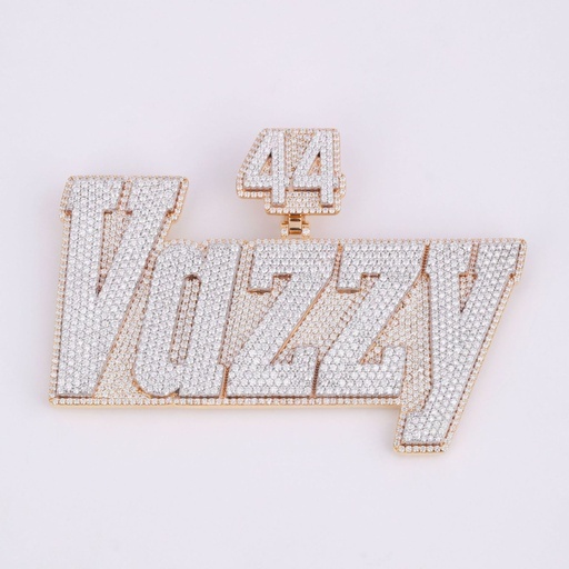 Customized 14kt yellow gold letter diamond pendant crafted in lab grown diamonds