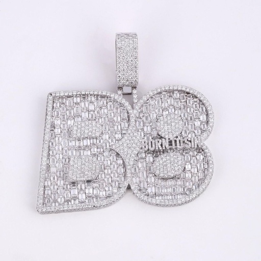 Personalized hip hop round and baguette cut lab grown diamond pendant for men
