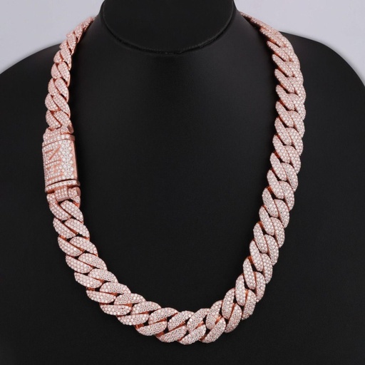 22 inch 18 mm cuban chain crafted in 14 kt gold moissanite diamonds with vvs clarity fashion accessory game