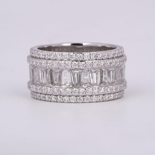 Diamond band crafted in 14 kt white gold with lab grown diamonds with advanced vvs clarity