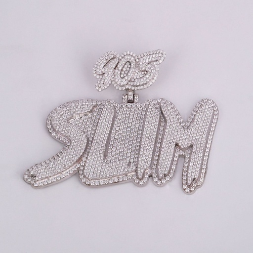 Fashionable high quality custom letter pendant made with 14kt white gold with labgrown diamonds