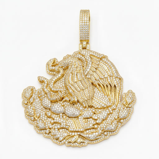 Hip hop diamond pendant crafted in 14 kt white gold with vvs clarity lab grown diamonds