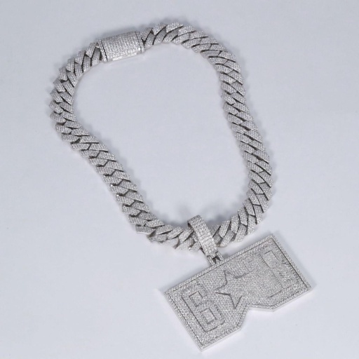 Introducing our stylish cuban chain pendant with vvs clarity diamond in 14 kt white gold for unisex