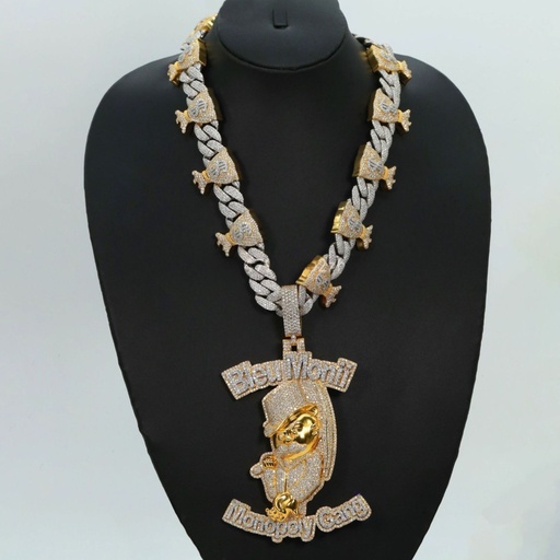 Effortless Elegance with Chain and Pendant two tone Fusion in 14 kt gold lab grown diamond with vvs clarity