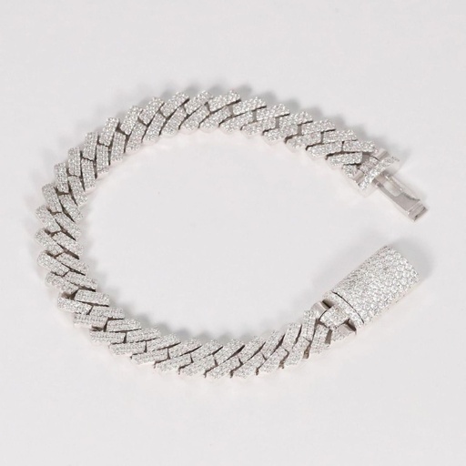 Exclusive 14 kt gold cuban-style diamond bracelet tailored for male artists ideal for any event