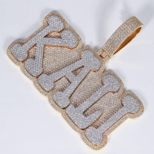 A Stunning Diamond Pendant in 14 kt yellow gold with lab grown diamonds is perfect for men and women