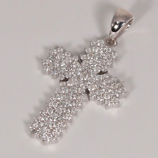 Elevate your faith with our stunning cross pendant crafted in 14kt white gold with flawless lab-grown diamonds