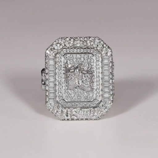 14KT White Gold Lab Created Diamond Ring For Men's Unique And Luxury Round Cut Lab Created Diamond Ring