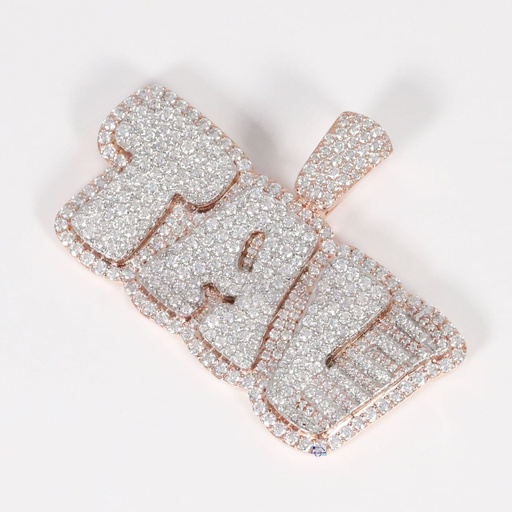 Personalized 14kt white and rose gold pendant embellished with lab-grown diamonds tailored to reflect your unique style