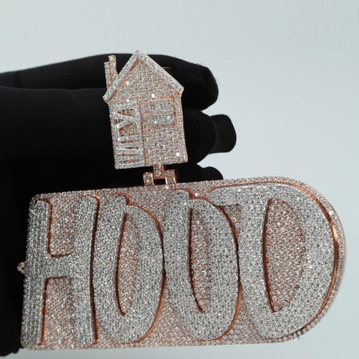 Fully iced out 14 kt white gold diamond pendant for men or women which can be wore at any occasion
