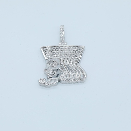 Unique king type hip hop 14 kt white gold diamond pendant for men or women with vvs clarity diamonds