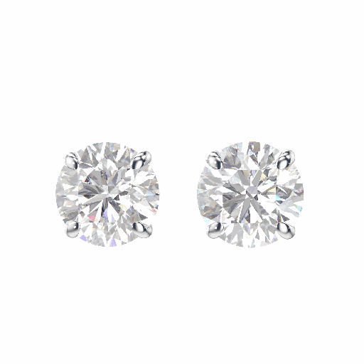 1.00ct Round Cut Diamond Stud Earrings For Women