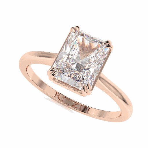 1.00ctRadiant Cut Diamond Hidden Halo Engagement Ring for Women