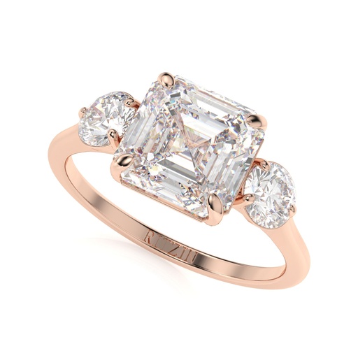 
1.00ctAsscher Cut Diamond 3 Stone Engagement Ring for Women