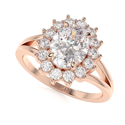 2.00ctOval Cut Diamond Halo Style Engagement Ring for Women