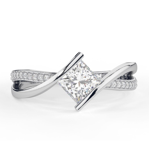 2.00ctPrincess Cut Diamond Twisted Anniversary Ring for Women