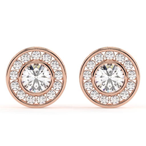 2.00ctRound Cut Diamond Halo Stud Earrings For Women