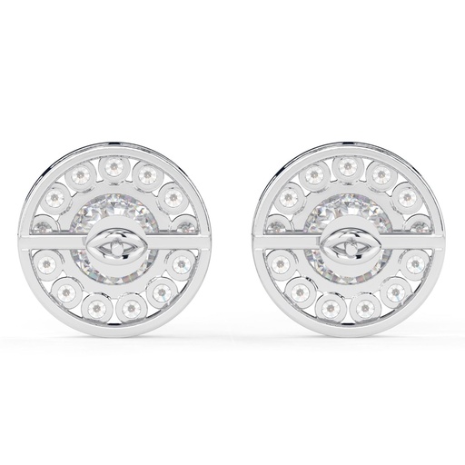 3.00ctRound Cut Diamond Halo Stud Earrings For Women
