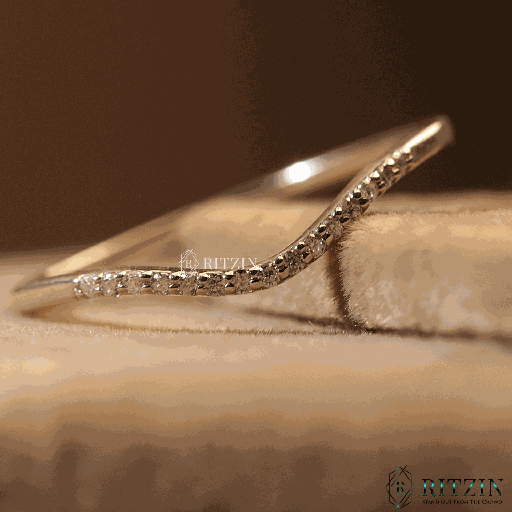 Round Cut Moissanite Half Eternity Wedding Band For Women
