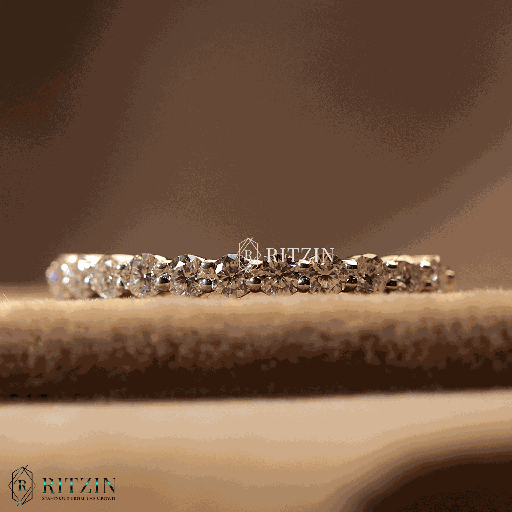  Round Cut Diamond Half Eternity Wedding Band For Women 