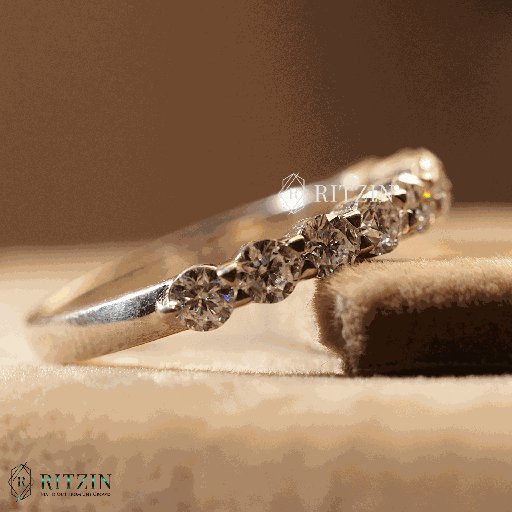  Round Cut Diamond Half Eternity Wedding Band For Women 