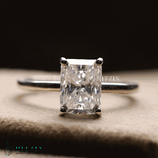 Radiant Cut Diamond Solitaire Style Engagement Ring For Women