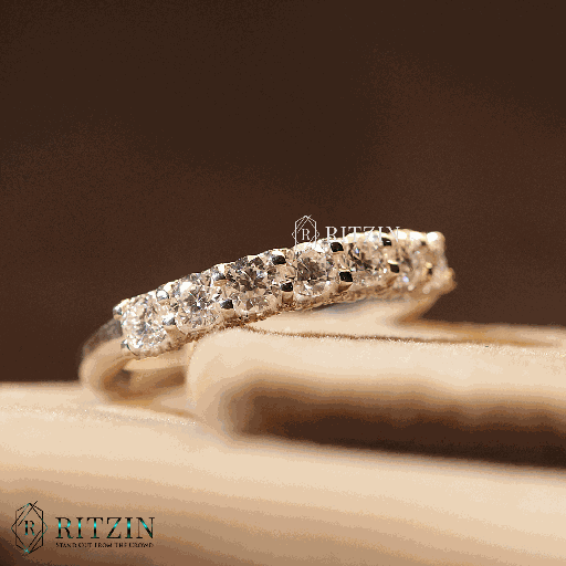 Round Brilliant 7 Stone Hidden Halo Style Engagement Ring
