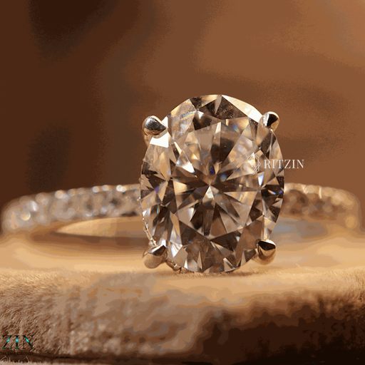 Oval Cut Diamond Hidden Halo Style Engagement Ring For Women