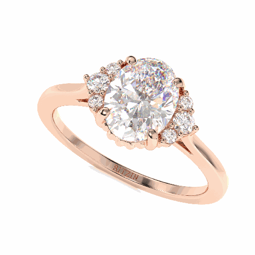 1.00ct Oval Diamond Fancy Engagement Ring for Her